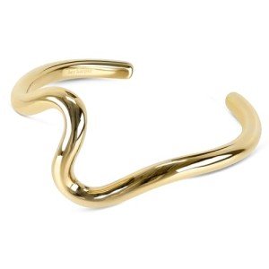 Gold Wave Cuff Bracelet - Trendy Stackable Bangle