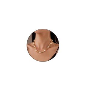 Elegant Gold Pearl Choker Necklace for Women