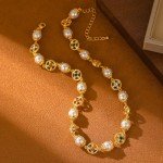 Elegant Gold Pearl Choker Necklace for Women