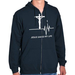 Jesus Saved My Life Zip Up Hoodie