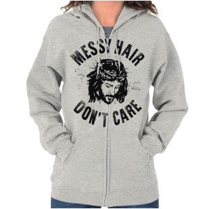 Messy Hair, Don't Care Jesus Hoodie for Women