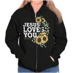 Jesus Loves You Sunflowers Women's Hoodie