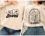 Jesus Floral Crewneck Sweatshirt with Bible Verse