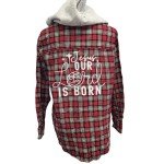 Hand Printed Women's Jesus Our Lord Flannel Hoodie