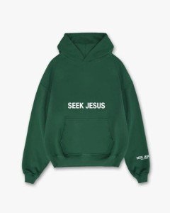 Heavenly Seek Jesus Green Unisex Hoodie