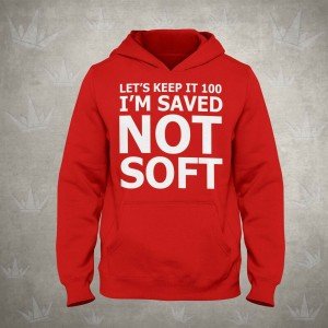 Christian Red Hoodie: Saved, Not Soft - Jesus Gift