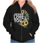 Jesus Loves You Sunflowers Women's Hoodie