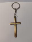 Gold Cross Keychain Featuring Jesus