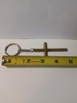 Gold Cross Keychain Featuring Jesus