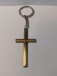 Gold Cross Keychain Featuring Jesus
