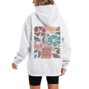 Cayxatiu Floral Bible Verse Hoodie for Women