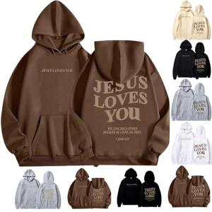 Jesus Loves You Oversized Hoodie for Women