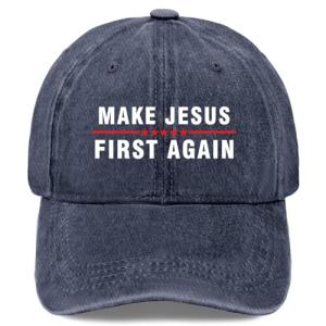 Jesus First Again Navy Blue Baseball Hats
