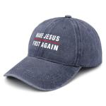 Jesus First Again Navy Blue Baseball Hats