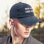 Jesus First Again Navy Blue Baseball Hats