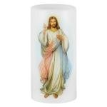 Divine Mercy Flickering Flameless Candle - 6 Inch