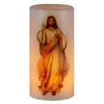 Divine Mercy Flickering Flameless Candle - 6 Inch