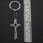 Silver Jesus on the Cross INRI Keychain Pendant