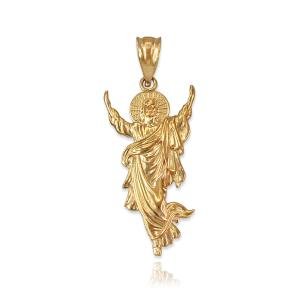 Gold Resurrection of Jesus Christ Pendant Necklace