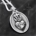 Men's Cross Sacred Heart of Jesus Necklace