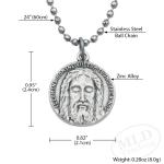 Jesus Medal Necklace - Italian Silver-Plated Pendant