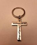 I Am With You Always" Cross Keychain