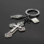 Jesus Fish Cross Bible Charm Keychain Gift