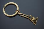 Jesus Heart Charm Keychain - Christian Bronze Ring