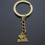 Jesus Heart Charm Keychain - Christian Bronze Ring