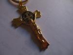 Jesus Christ Crucifix Keychain in Gold Tone