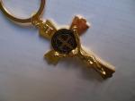 Jesus Christ Crucifix Keychain in Gold Tone