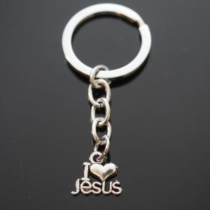Jesus Heart Charm Keychain Gift for Christians