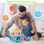 Wooden Noah's Ark Animal Shape Sorter Toy, Baptism Gifts