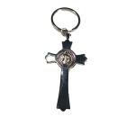 Gold and Silver Tone Jesus Cross Keychain