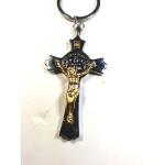 Gold and Silver Tone Jesus Cross Keychain
