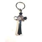 Gold and Silver Tone Jesus Cross Keychain