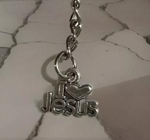Jesus Heart Charm Keychain for Christian Gifts