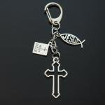 Hollow Cross Jesus Fish Christian Keychain Clip