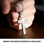 Inspirational Bible Verse Cross Necklace for Men - Isaiah