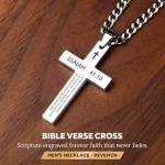 Inspirational Bible Verse Cross Necklace for Men - Isaiah