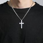 Inspirational Bible Verse Cross Necklace for Men - Isaiah