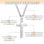 Inspirational Bible Verse Cross Necklace for Men - Isaiah