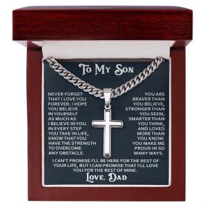Son Cross Necklace - Dad's Inspirational Gift