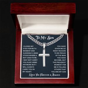 Christian Cross Necklace for Son - Faith & Love