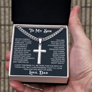 Inspirational Cross Necklace for Son from Dad