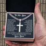 Inspirational Cross Necklace for Son from Dad