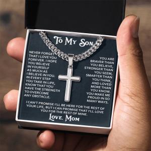 Son's Cross Necklace - Christian Faith Gift