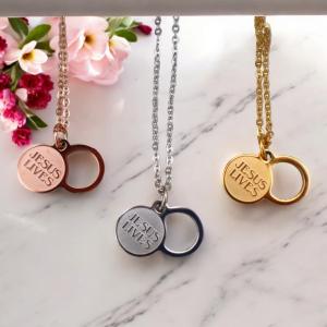 Jesus Lives Empty Tomb Necklace - Christian Jewelry