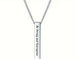 Inspirational "Be Strong" Cross Bar Necklace