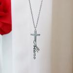 Personalized Cross Name Necklace in Gold or Silver